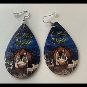 New extremely light. Oh, holy night, Christmas earrings.